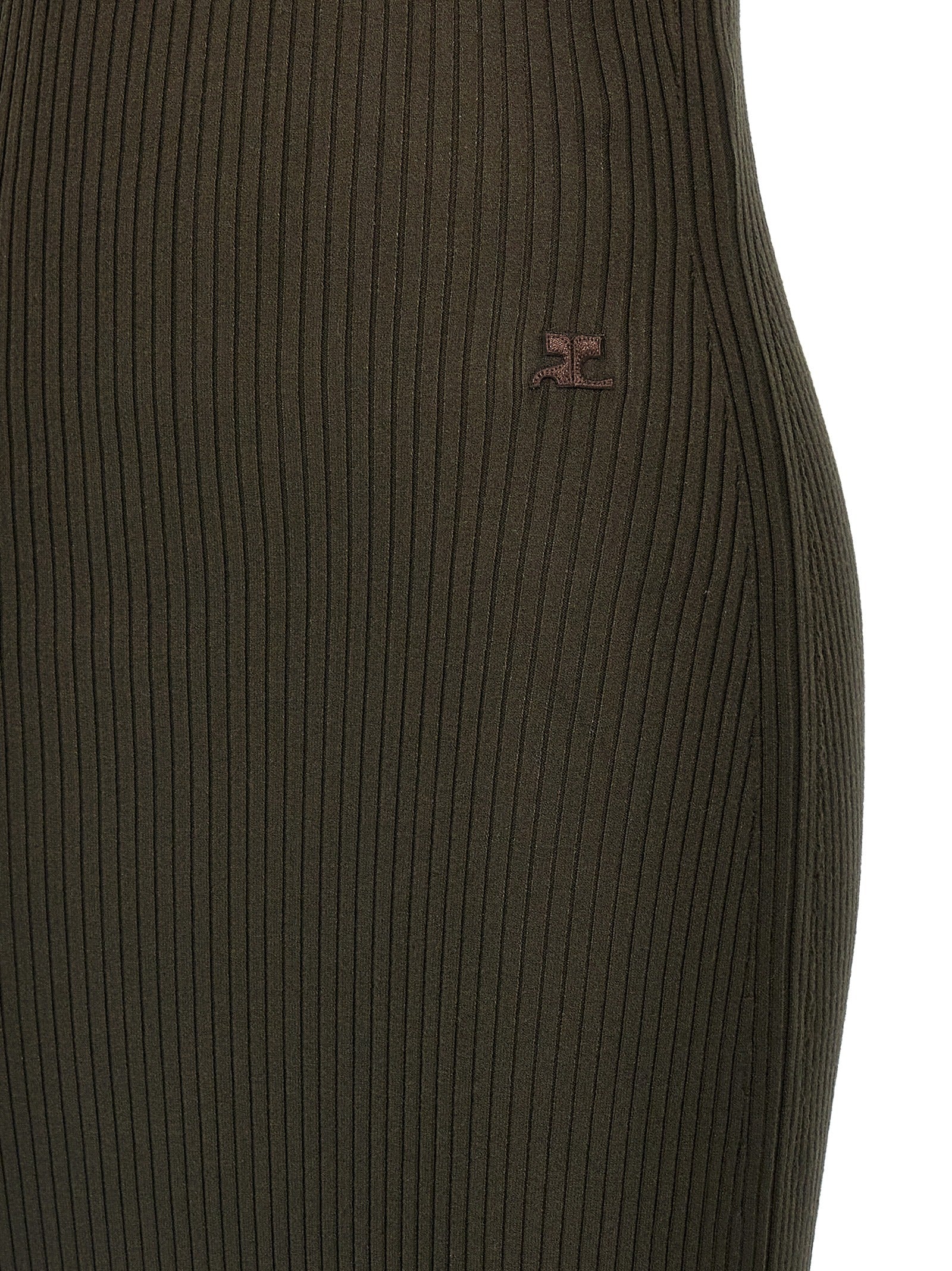 Courrèges Braunes Viskose-Maxikleid