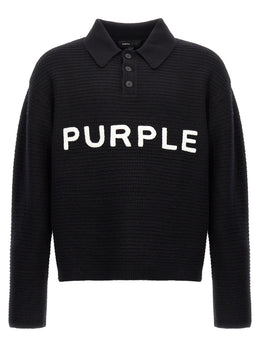 PURPLE Schwarzer Wollcardigan