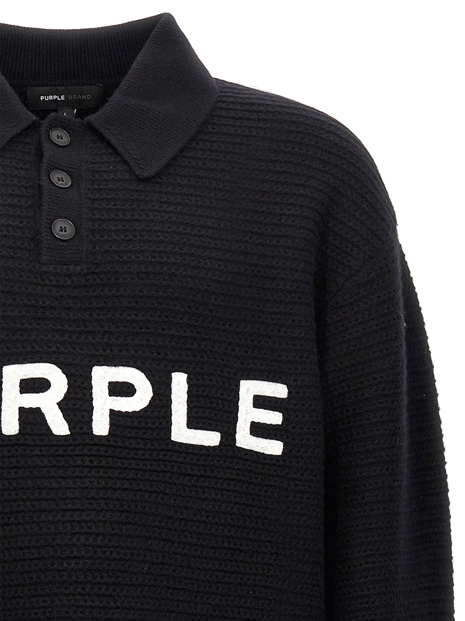 PURPLE Schwarzer Wollcardigan