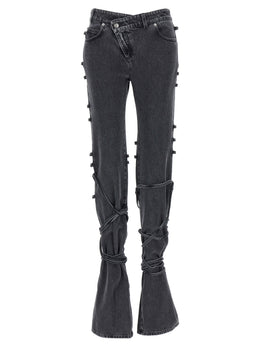 Alexander McQueen Schwarze Baumwoll-Schlagjeans