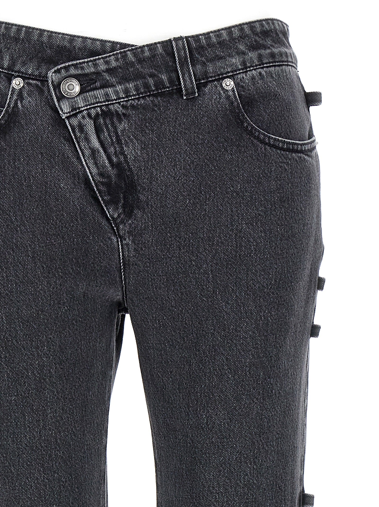 Alexander McQueen Schwarze Baumwoll-Schlagjeans