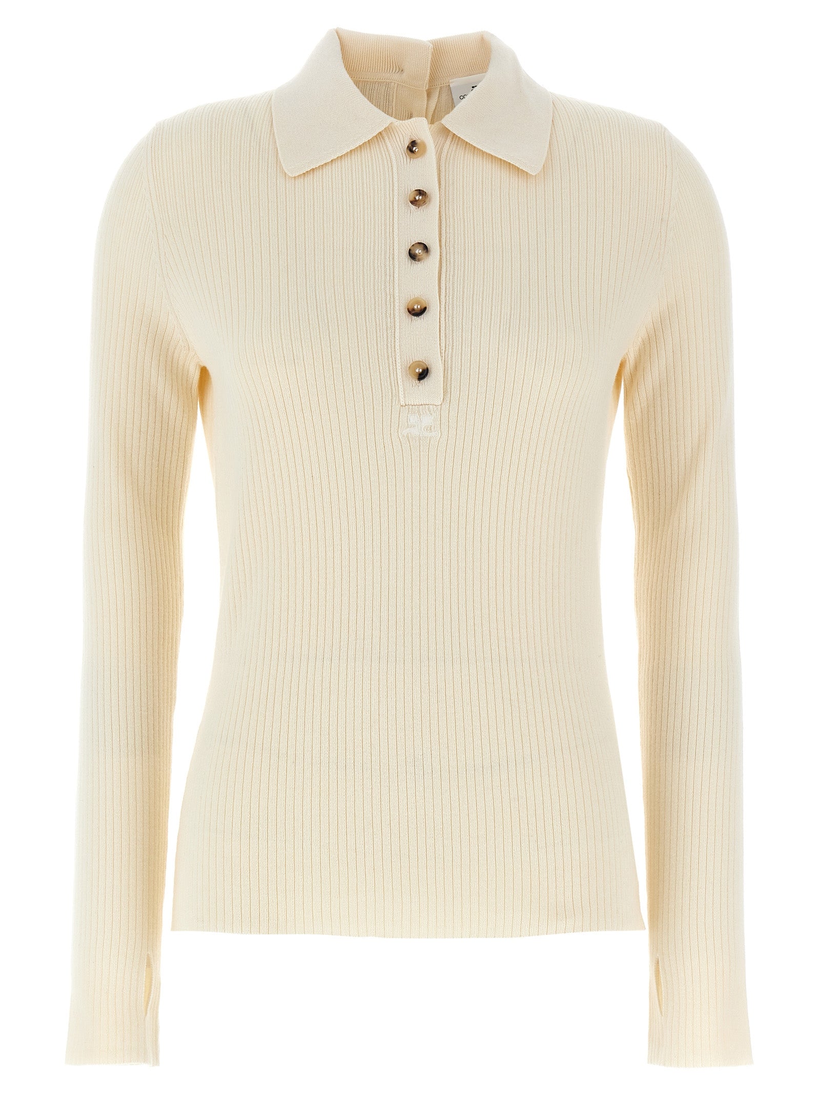 Courrèges Weißer Strickcardigan aus Baumwolle