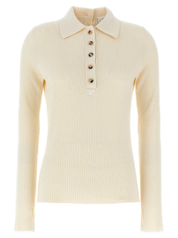 Courrèges Weißer Strickcardigan aus Baumwolle