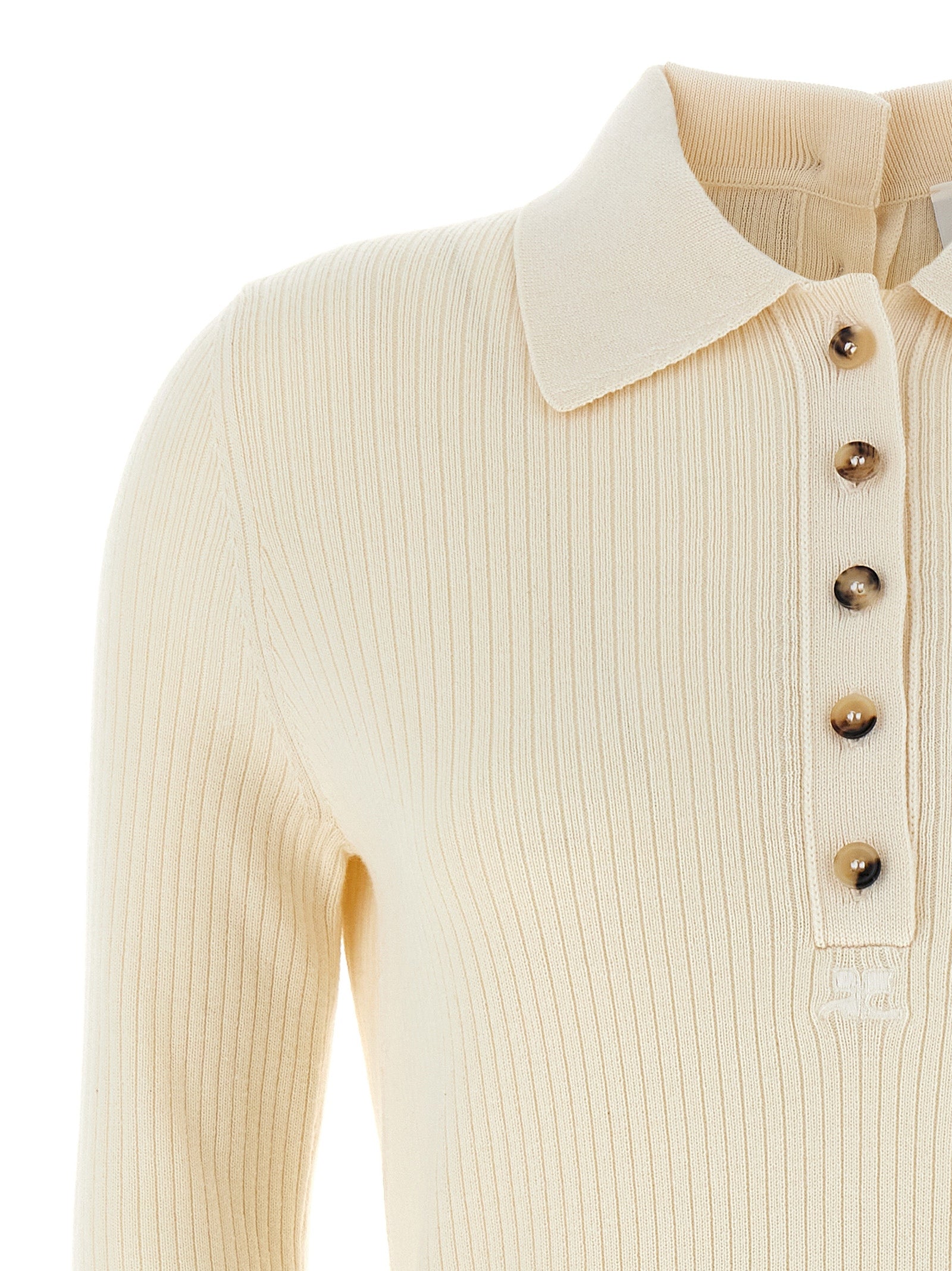 Courrèges Weißer Strickcardigan aus Baumwolle