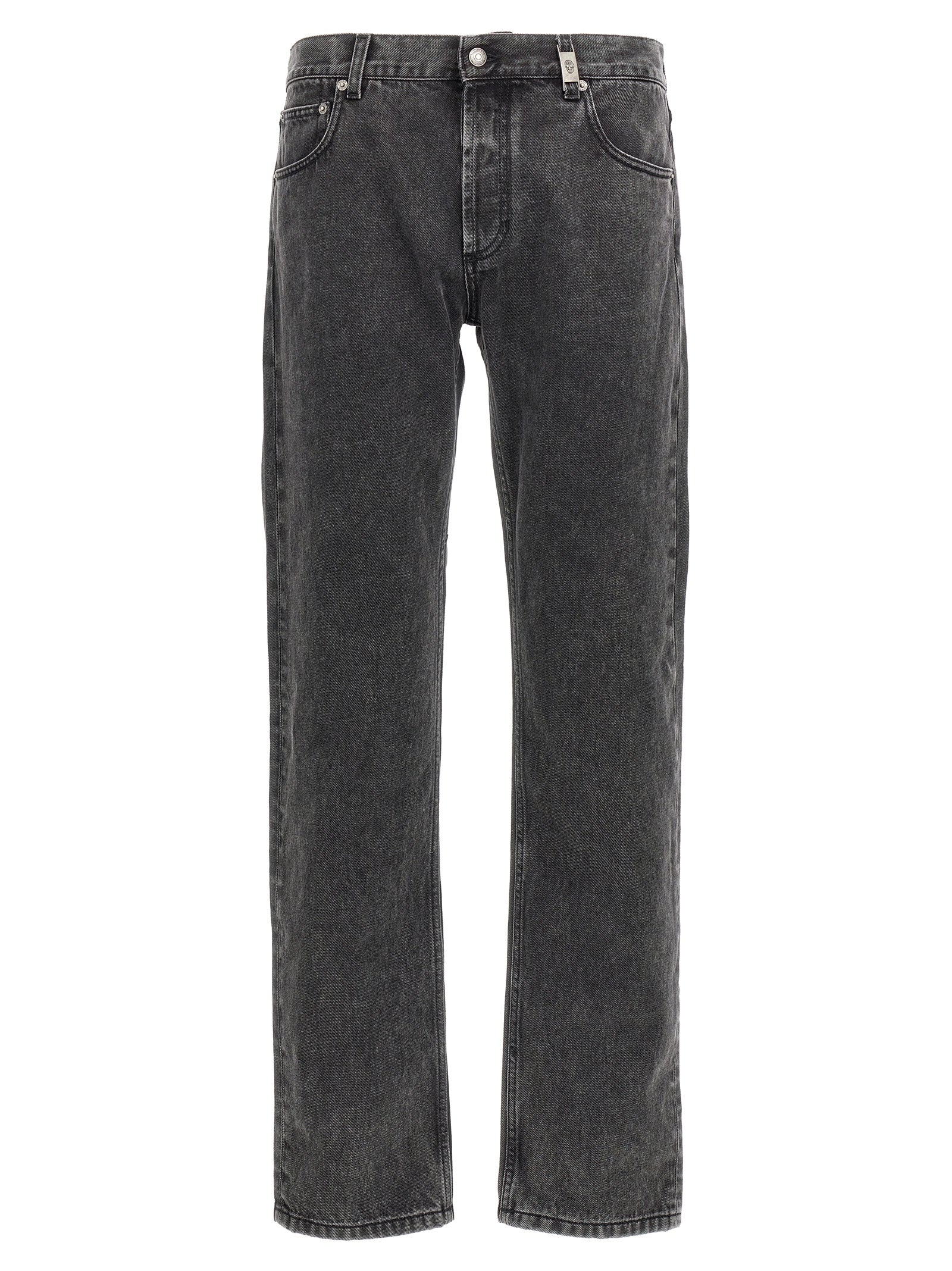 Alexander McQueen Schwarze Baumwoll-Jeans mit geradem Bein
