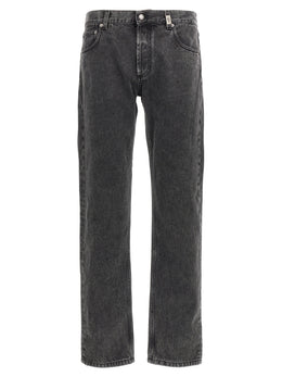 Alexander McQueen Schwarze Baumwoll-Jeans mit geradem Bein