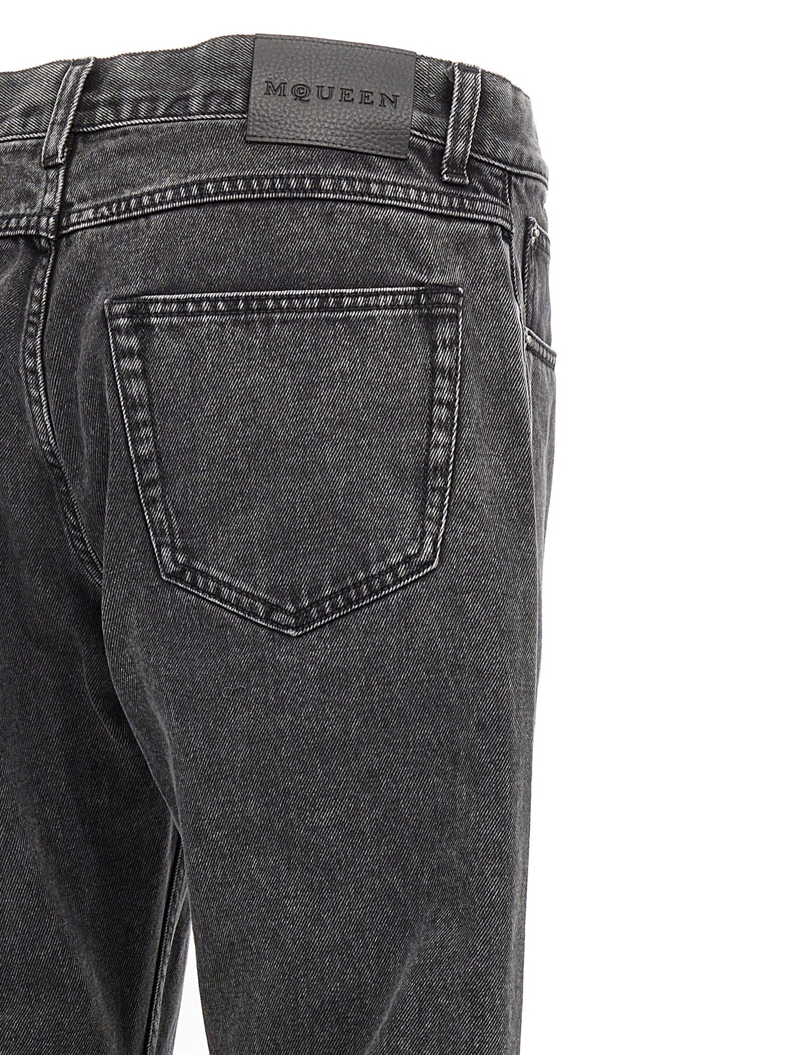 Alexander McQueen Schwarze Baumwoll-Jeans mit geradem Bein