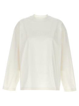 Jil Sander Weißes Langarm-T-Shirt aus Baumwolle