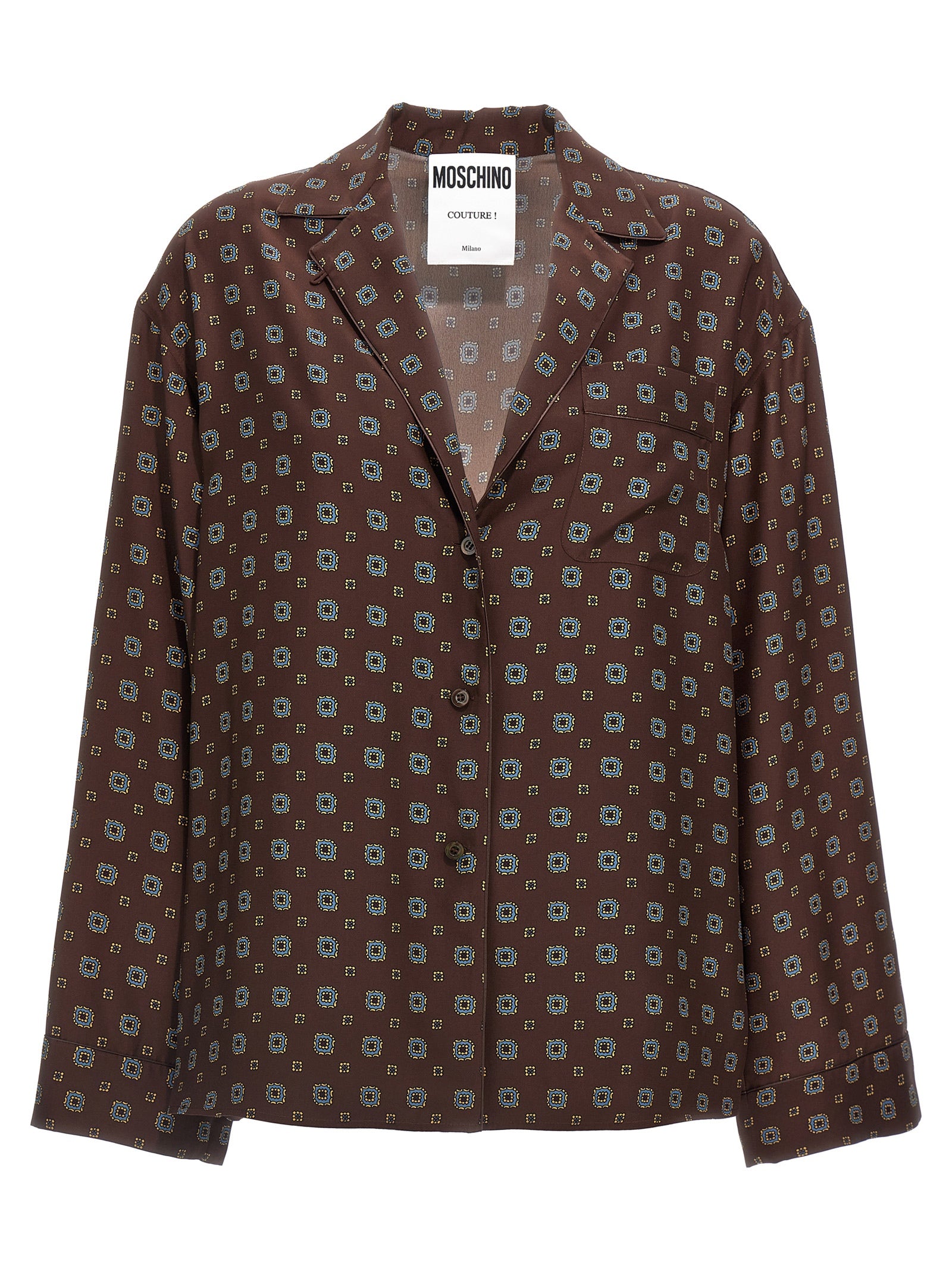 Moschino Braune Seidenbluse