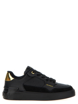 Balmain Schwarze Kalbsleder-Sneaker