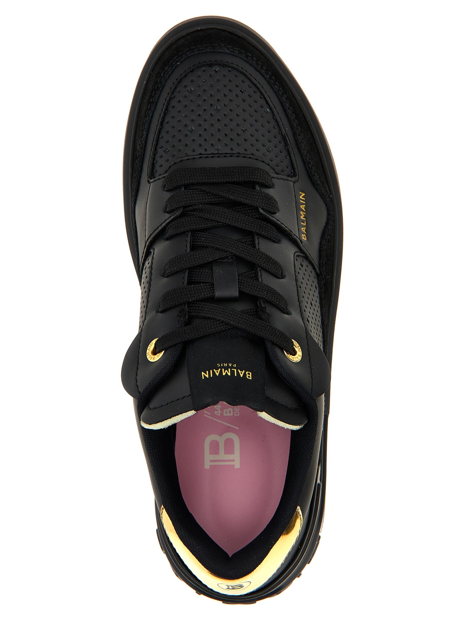 Balmain Schwarze Kalbsleder-Sneaker