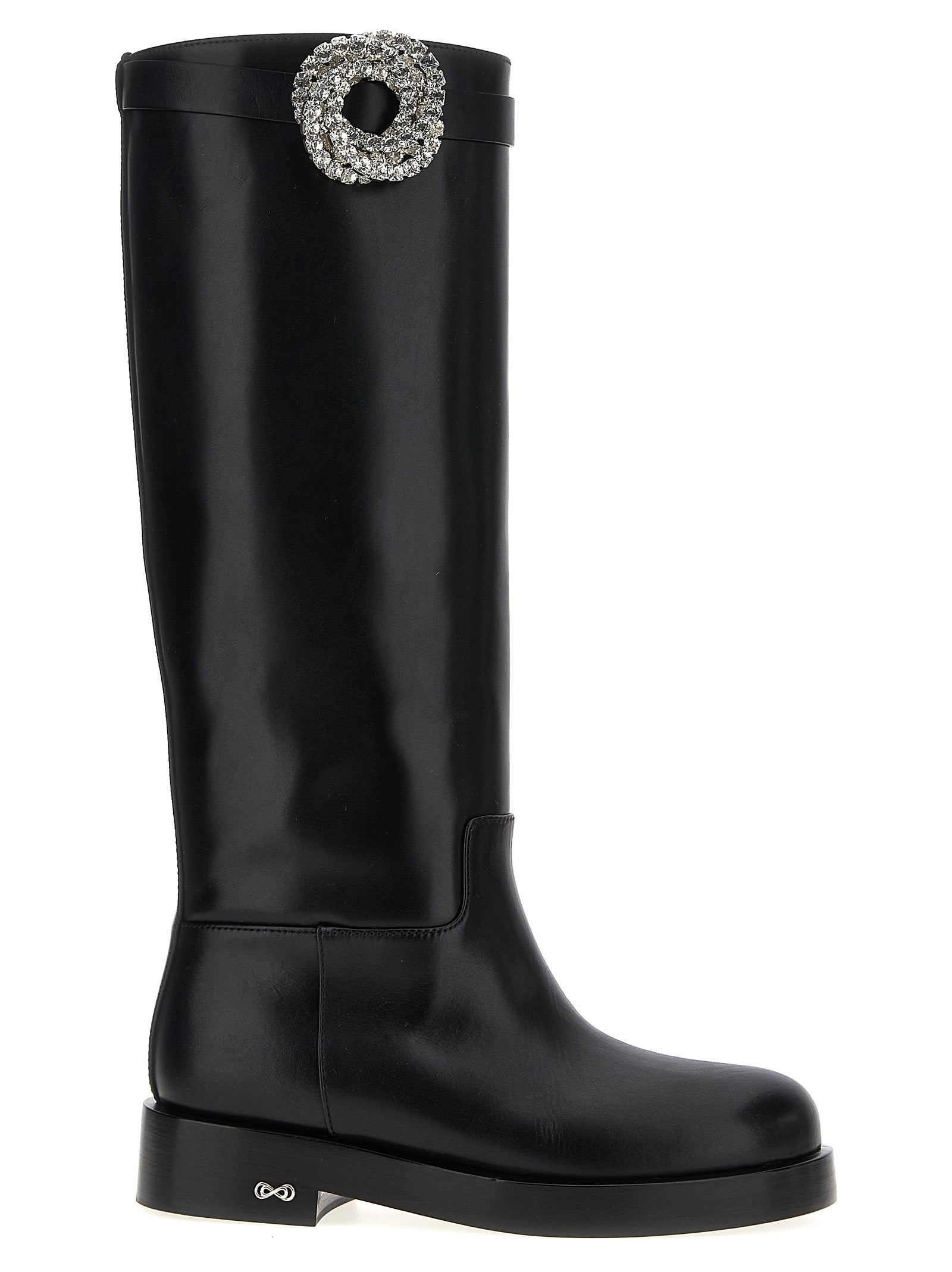 MACH & MACH Schwarzes Kalbsleder Over-the-Knee