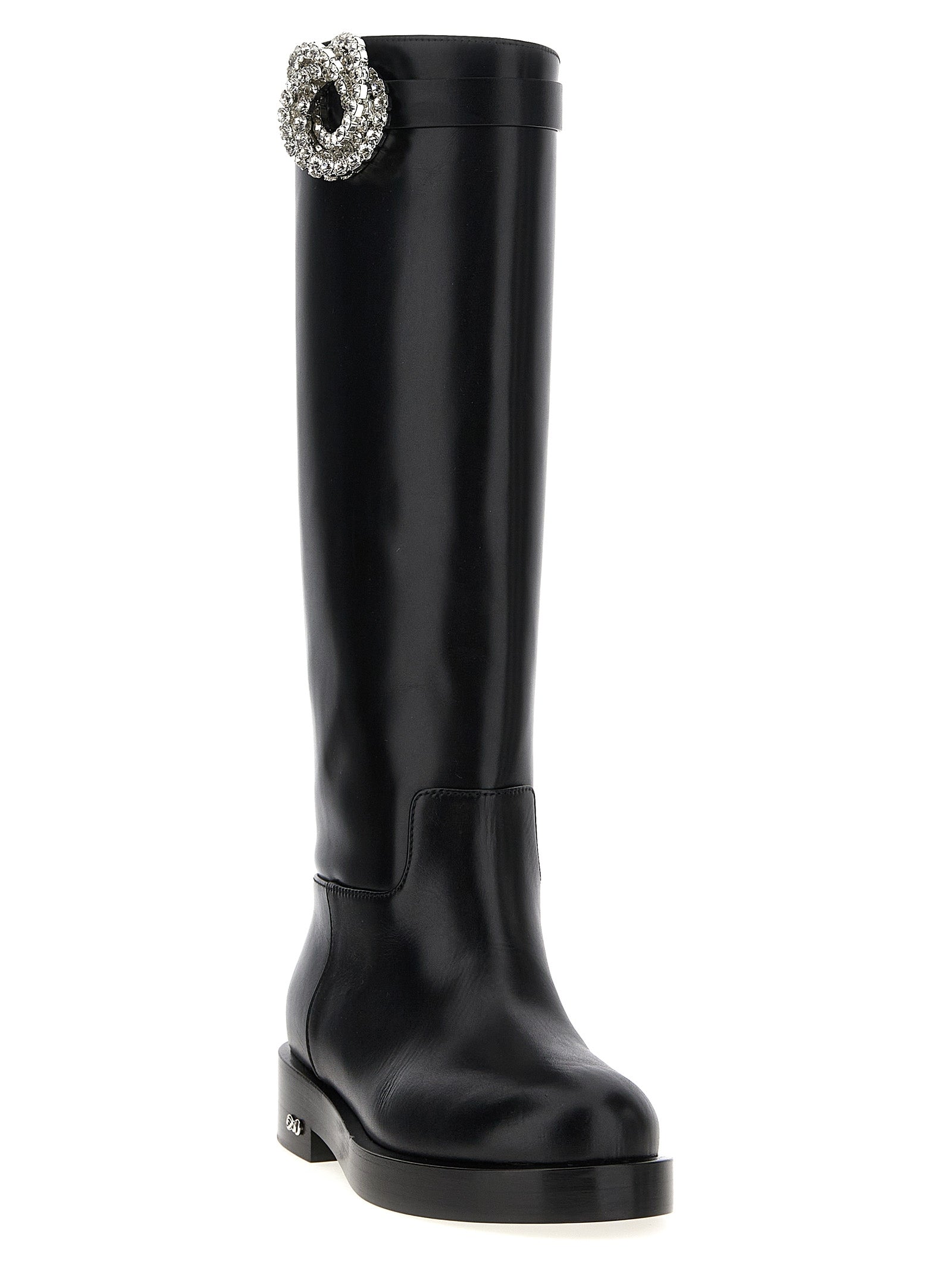 MACH & MACH Schwarzes Kalbsleder Over-the-Knee