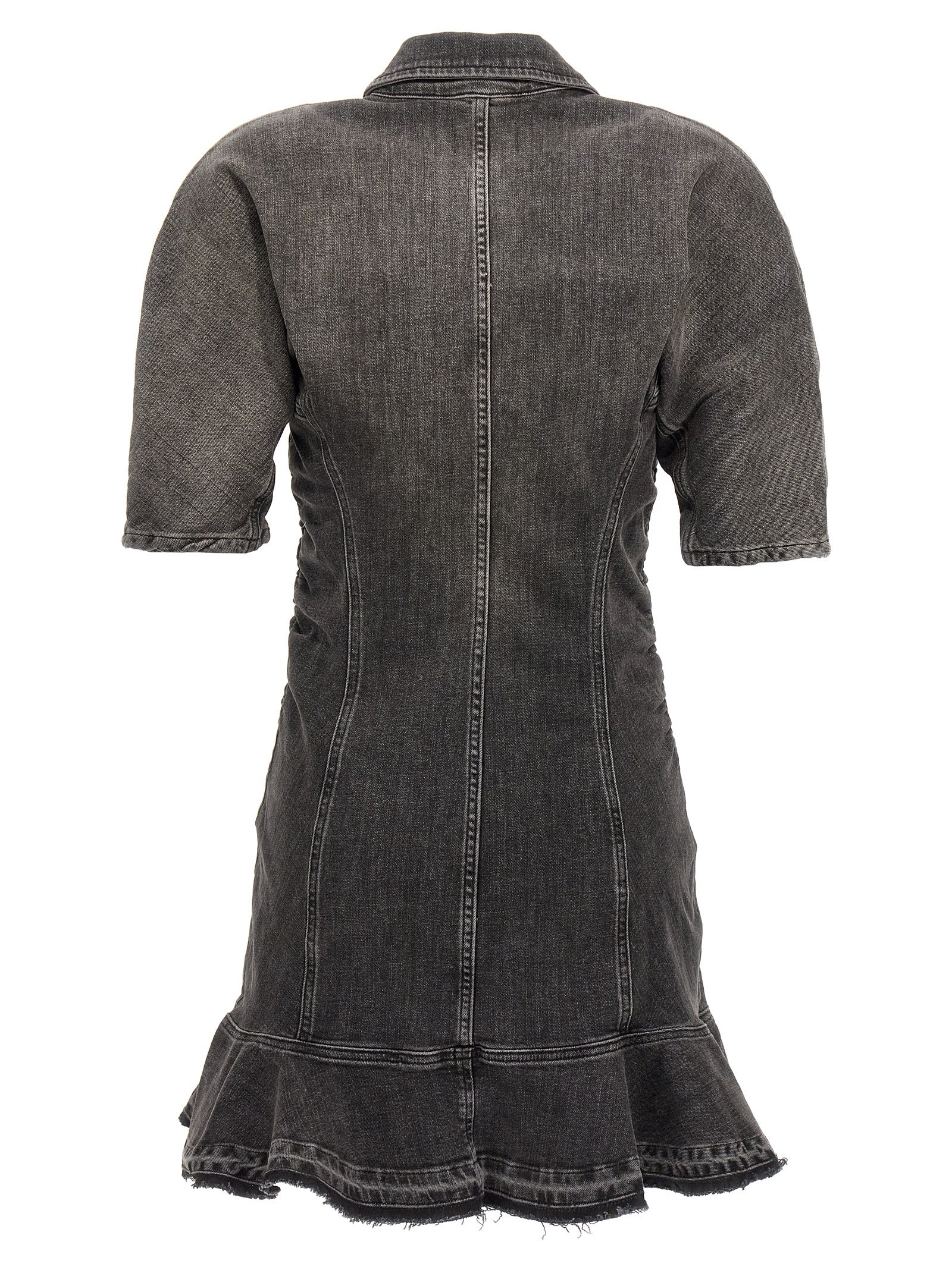 Ganni Schwarzes kurzes Baumwollkleid