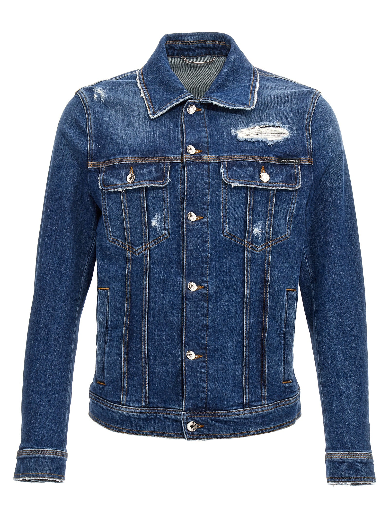 Dolce & Gabbana Blaue Jeansjacke aus Baumwolle