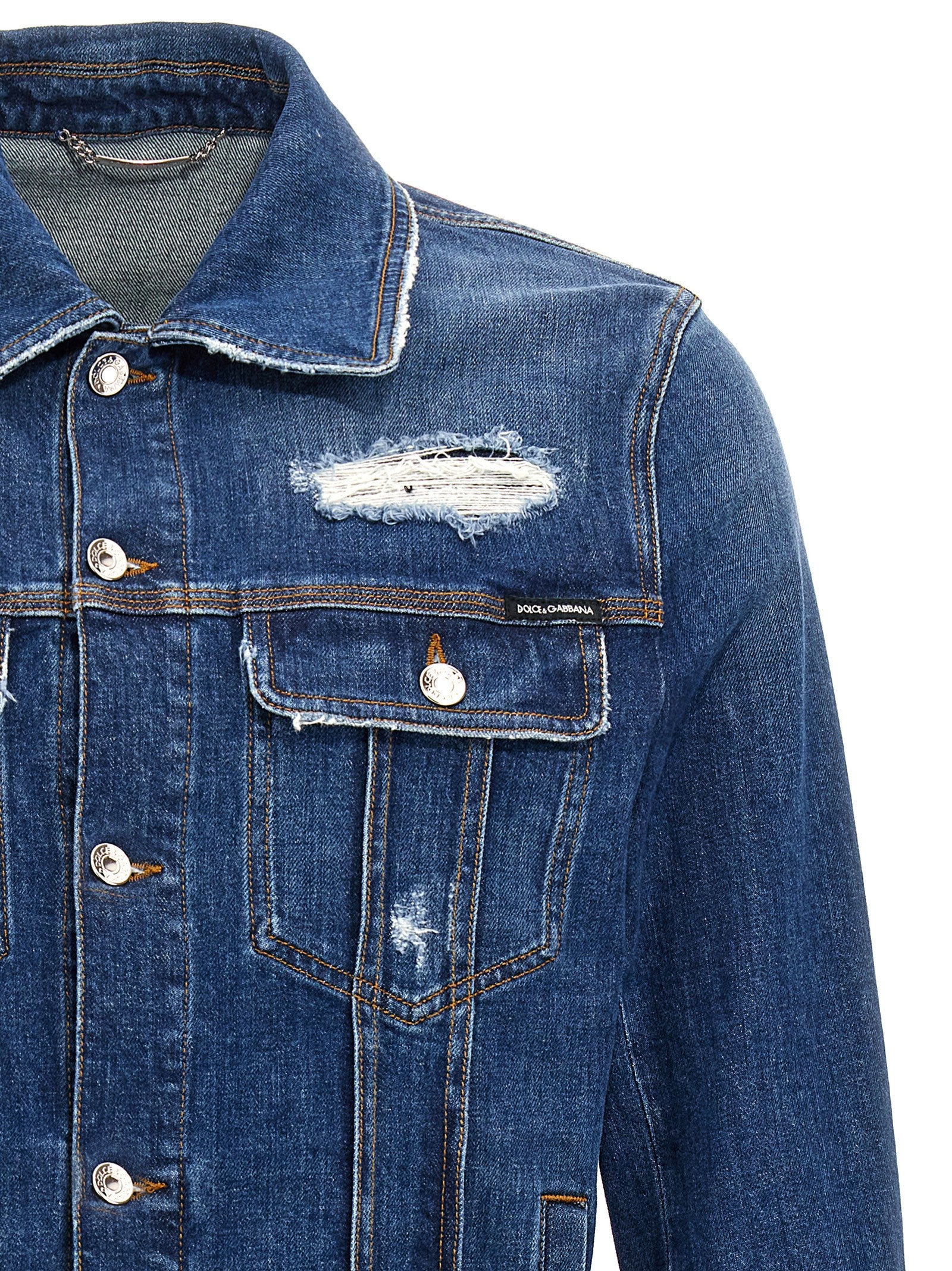 Dolce & Gabbana Blaue Jeansjacke aus Baumwolle