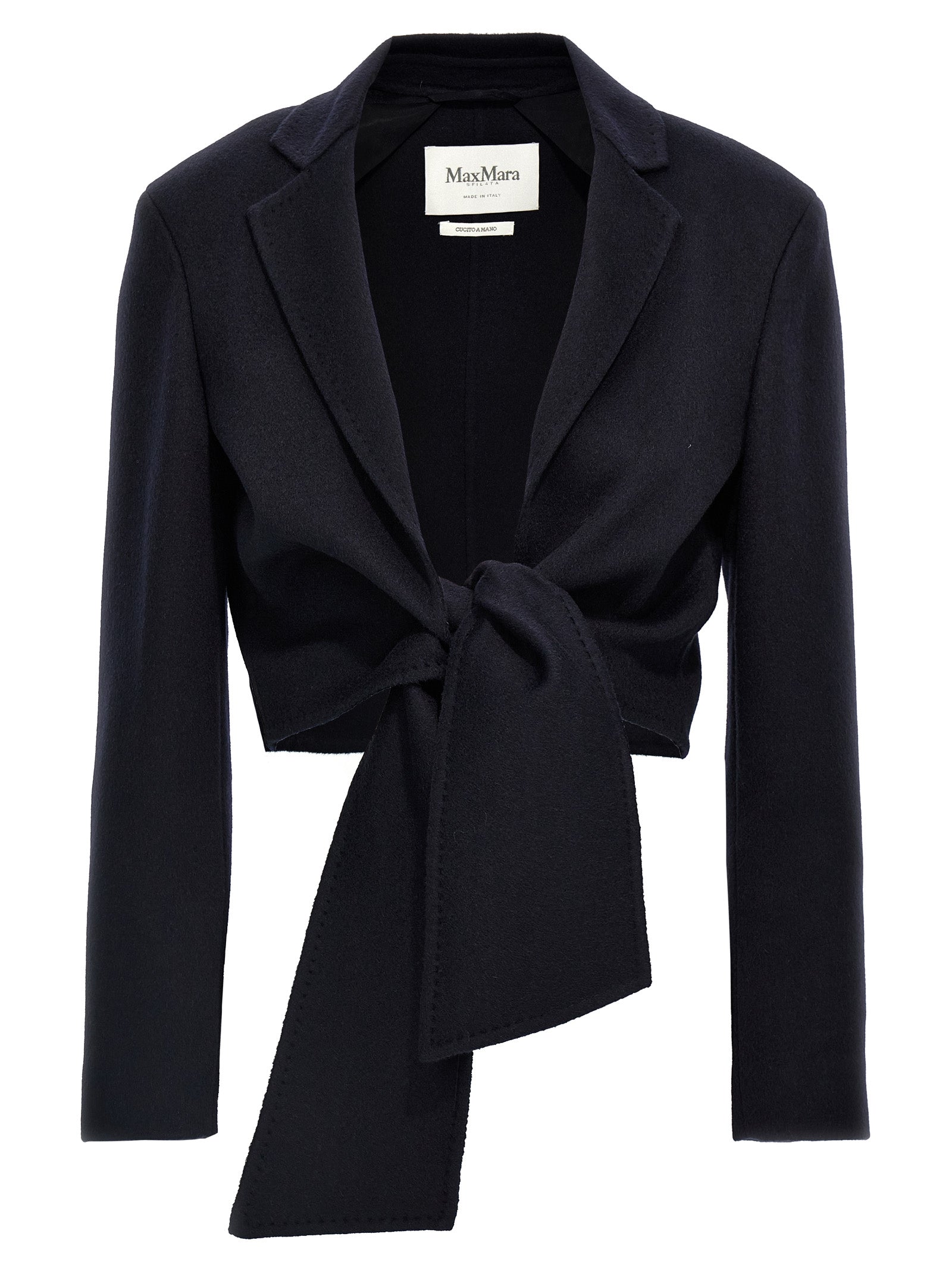 Max Mara Blaue Wolljacke in voller Länge