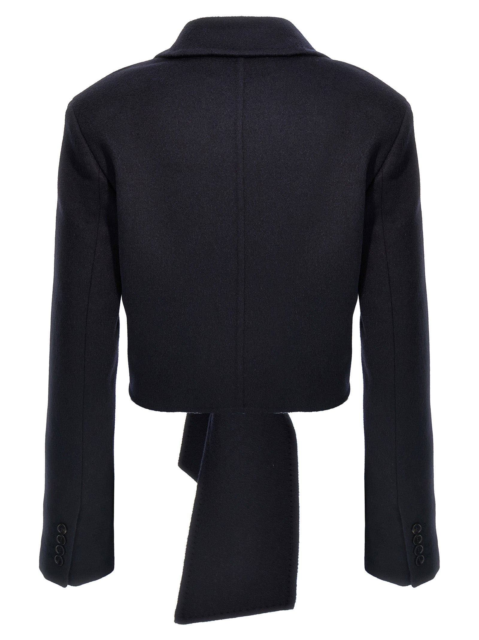 Max Mara Blaue Wolljacke in voller Länge