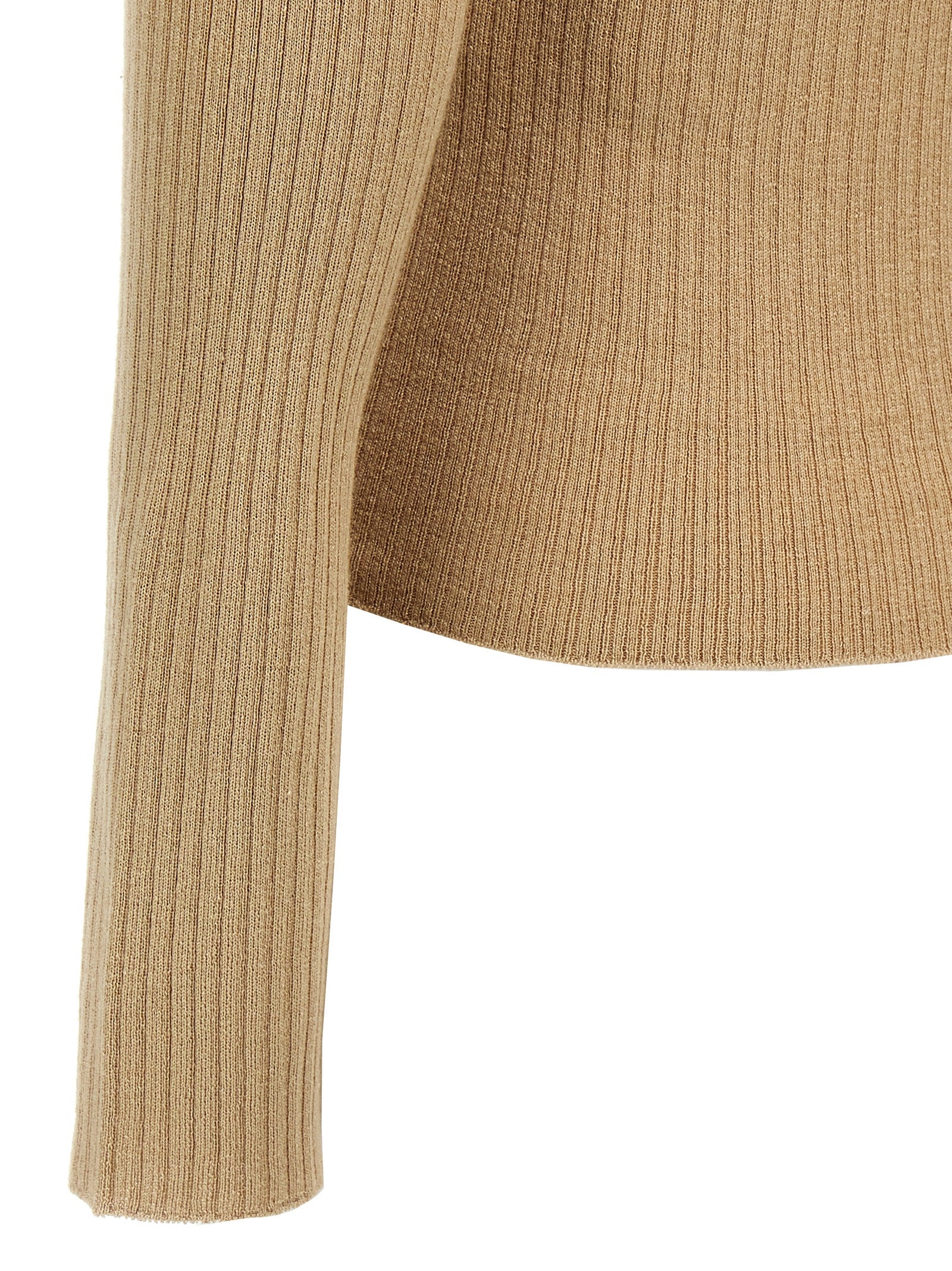 Max Mara Beige Seidenstrickjacke