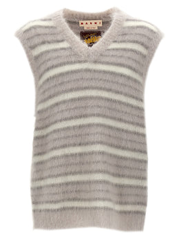 Marni Grau melierter Mohair-Pullover