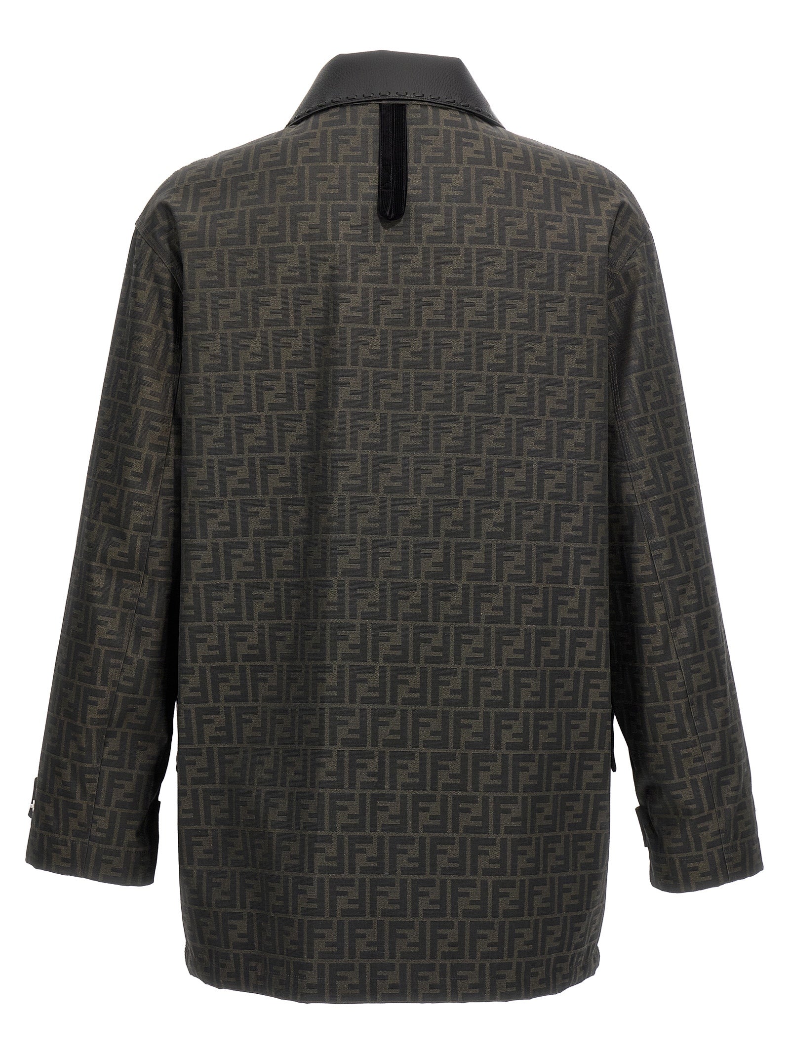 Fendi Braune Polyester-Jacke in voller Länge