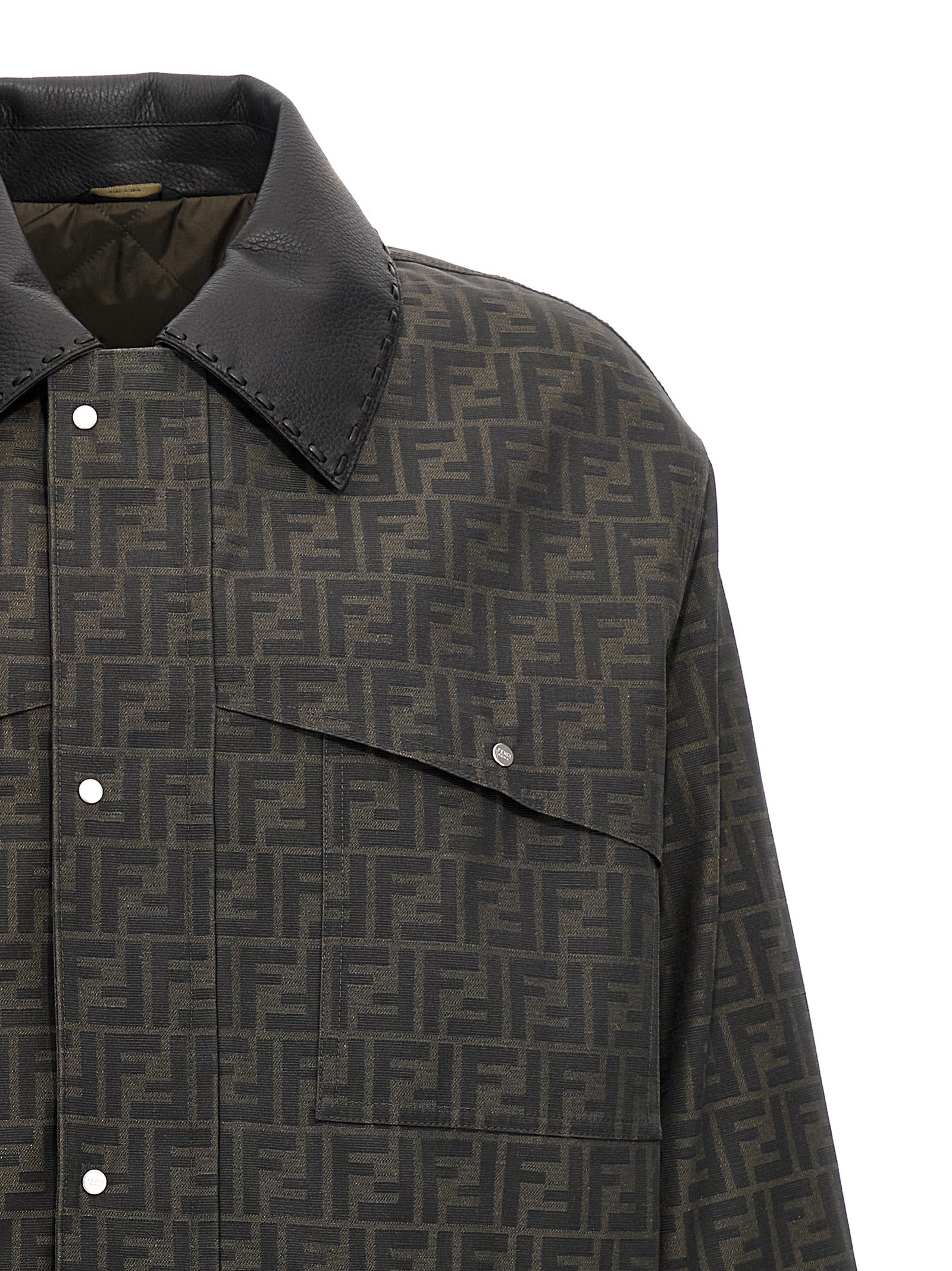 Fendi Braune Polyester-Jacke in voller Länge