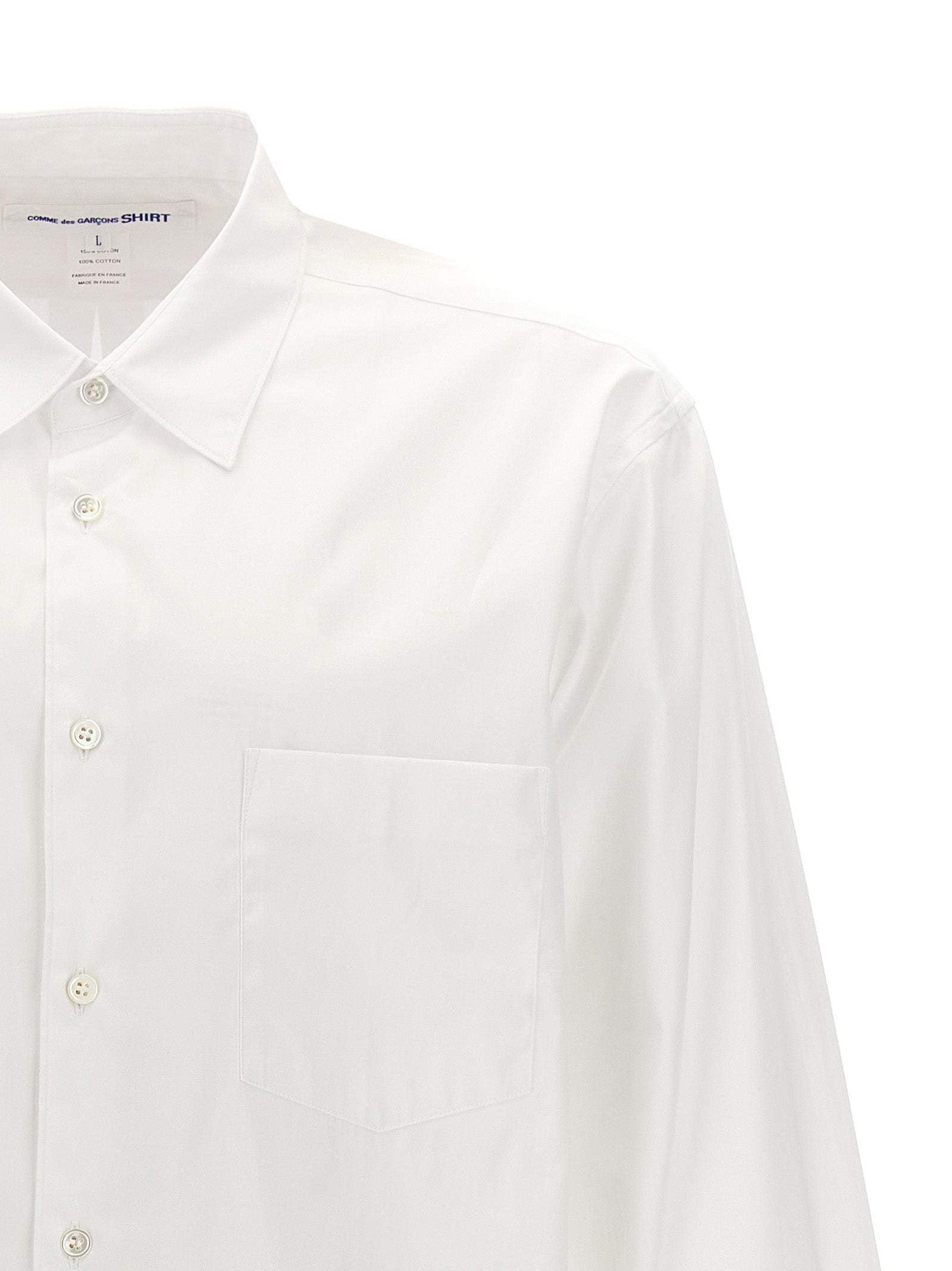 Comme Des Garçons Weiße Baumwollbluse