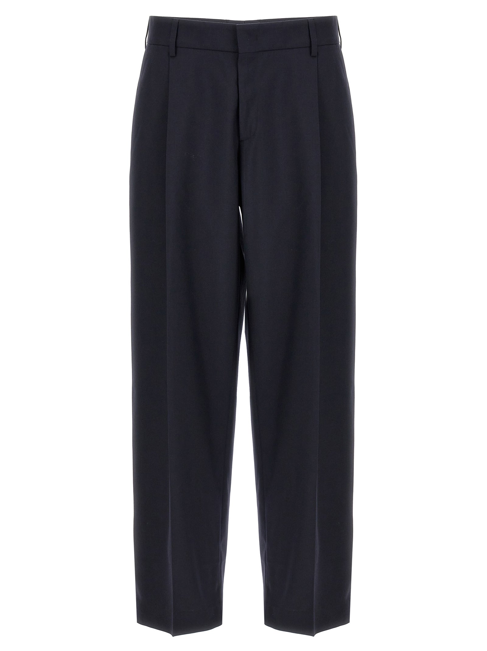 CELLAR DOOR Blaue Zigarettenhose aus Polyester