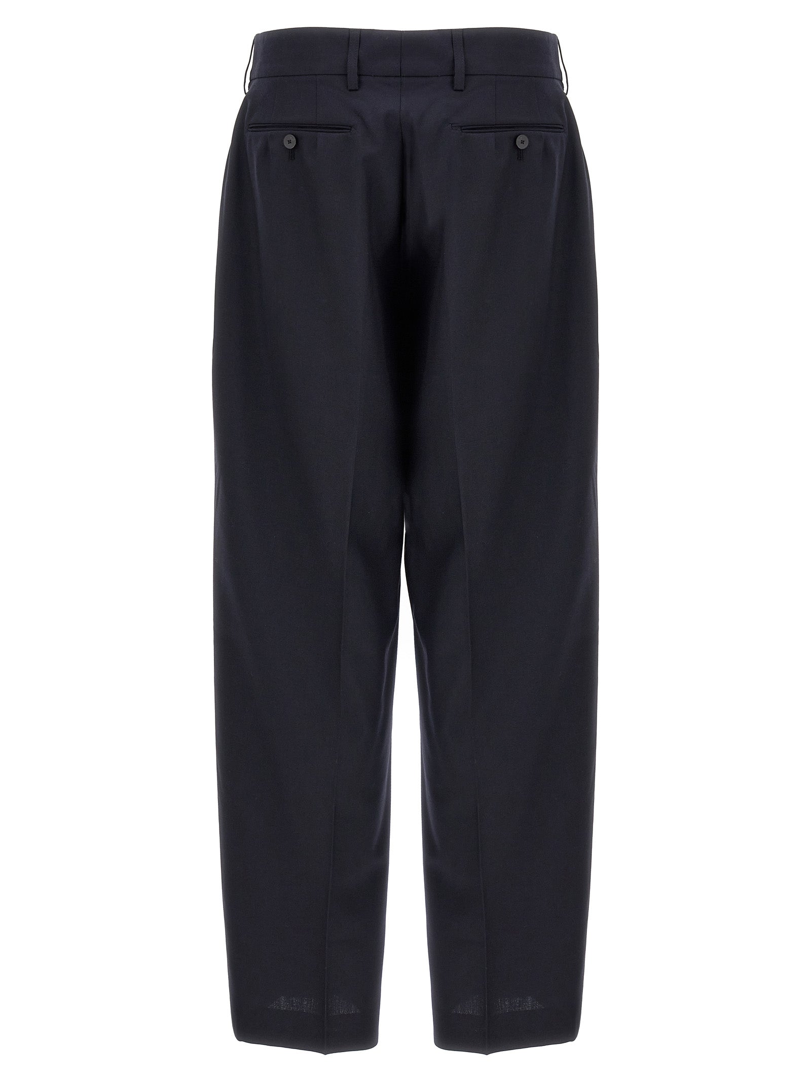 CELLAR DOOR Blaue Zigarettenhose aus Polyester