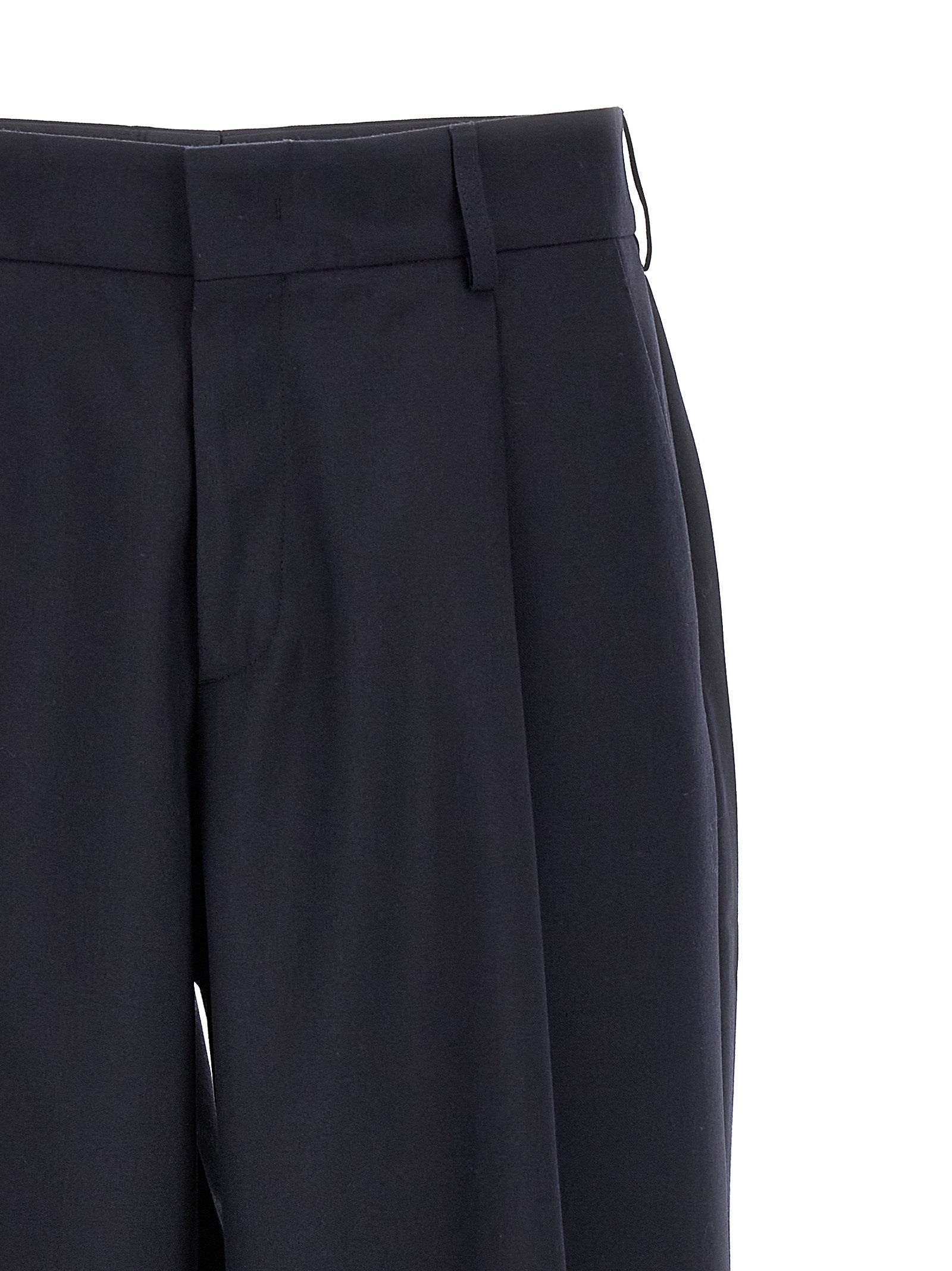 CELLAR DOOR Blaue Zigarettenhose aus Polyester