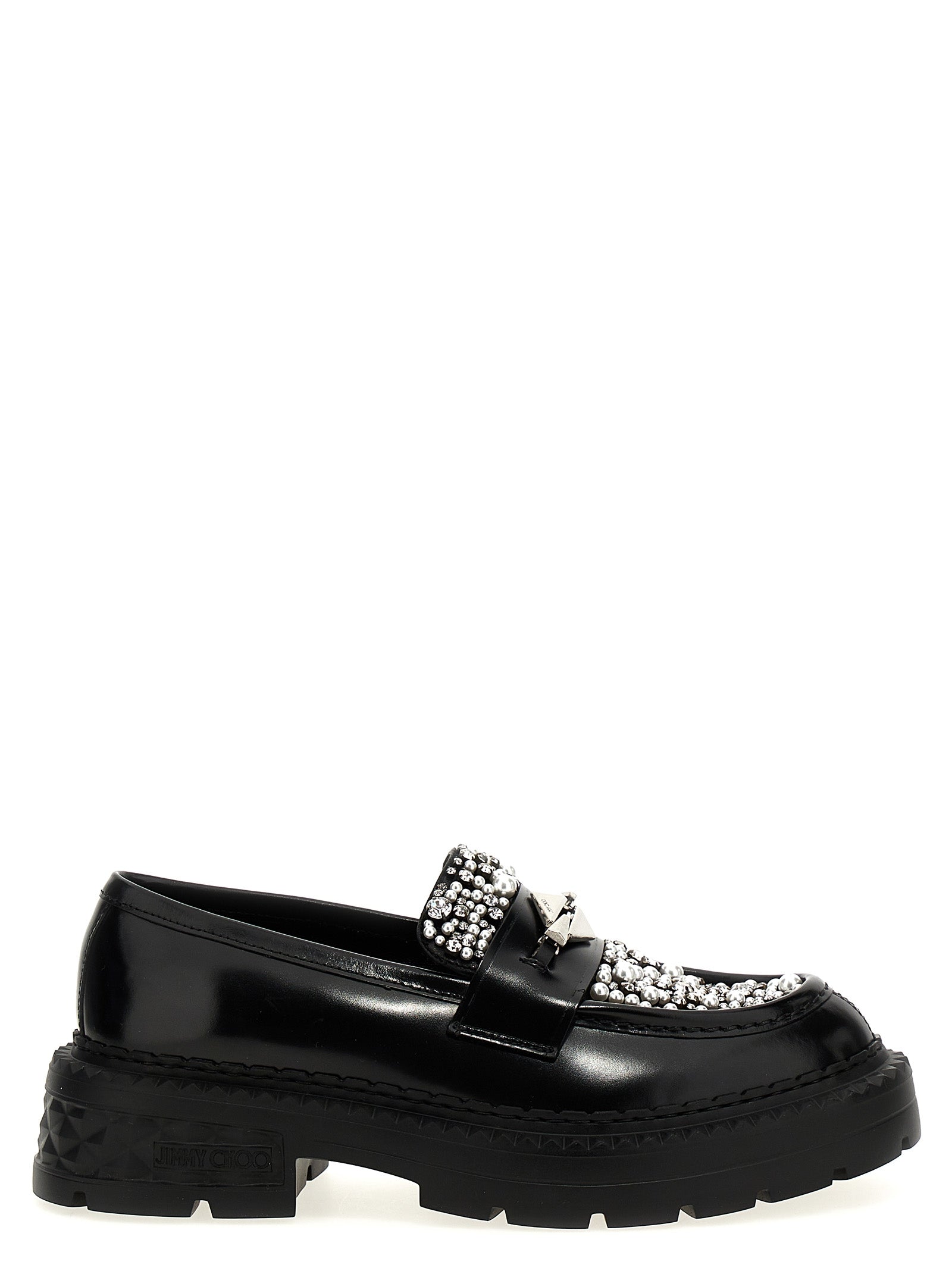 Jimmy Choo Schwarze Loafer aus Kalbsleder zum Hineinschlüpfen