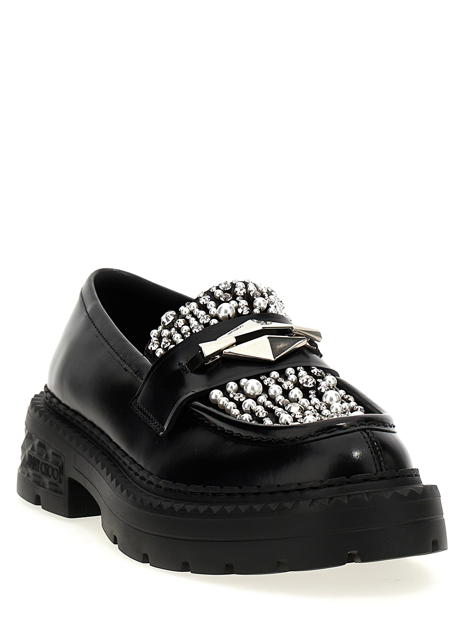 Jimmy Choo Schwarze Loafer aus Kalbsleder zum Hineinschlüpfen