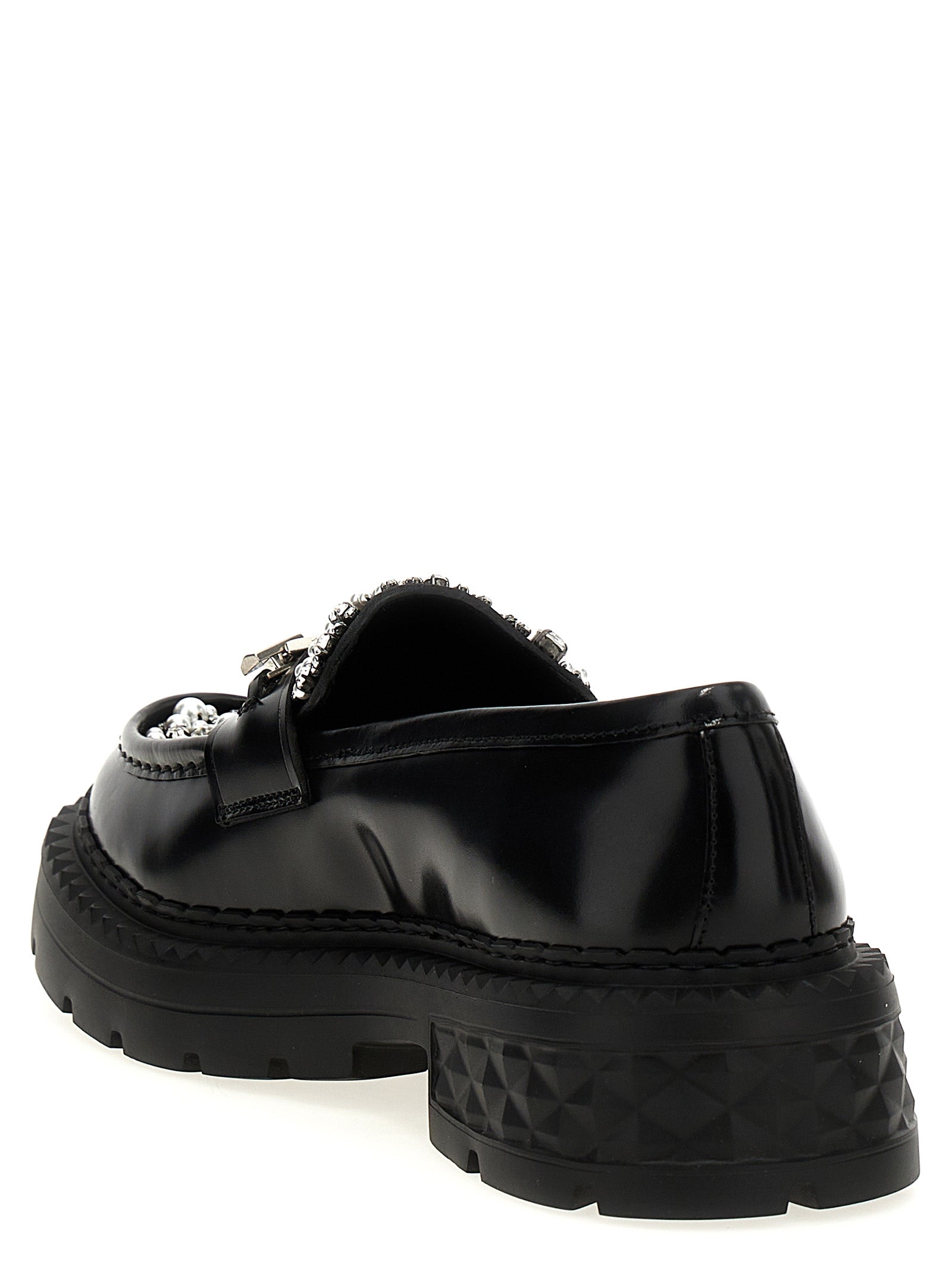 Jimmy Choo Schwarze Loafer aus Kalbsleder zum Hineinschlüpfen