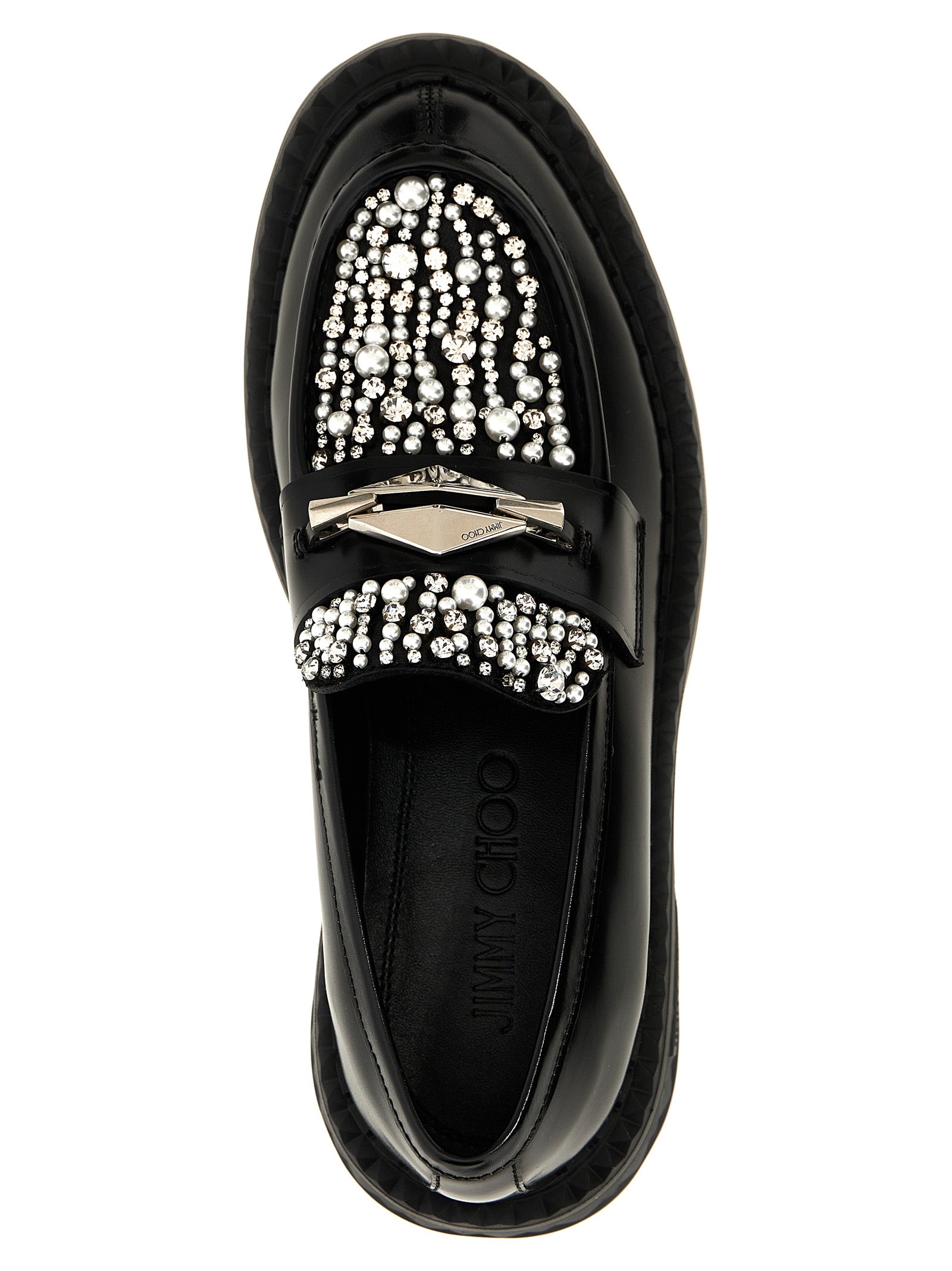 Jimmy Choo Schwarze Loafer aus Kalbsleder zum Hineinschlüpfen