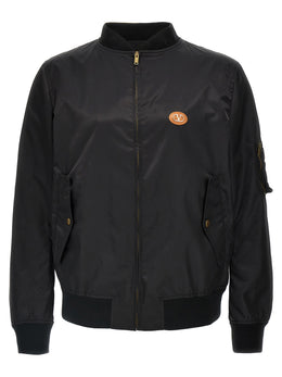 Valentino Garavani Schwarzer Bomber aus Polyamid