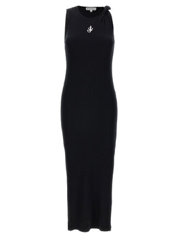 J.W.Anderson Schwarzes Baumwoll-Midikleid
