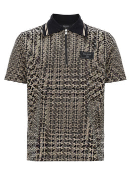 Balmain Bicolor Cotton Polo Shirt