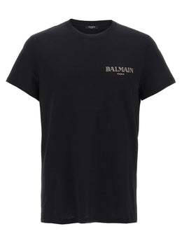 Balmain Schwarzes Bio-Baumwoll-T-Shirt
