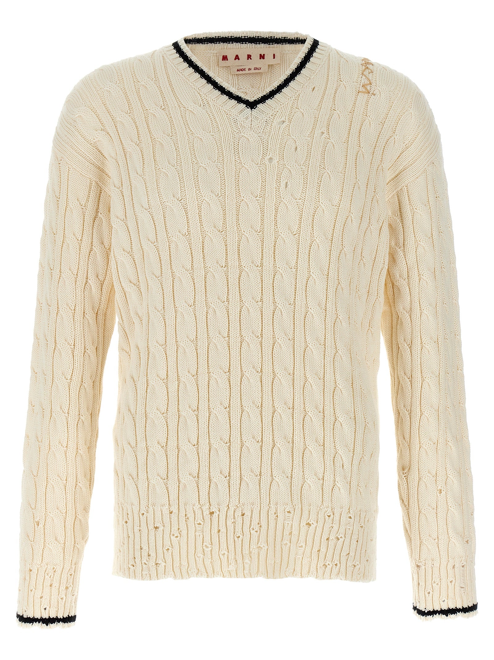 Marni Weißer Strickcardigan aus Baumwolle