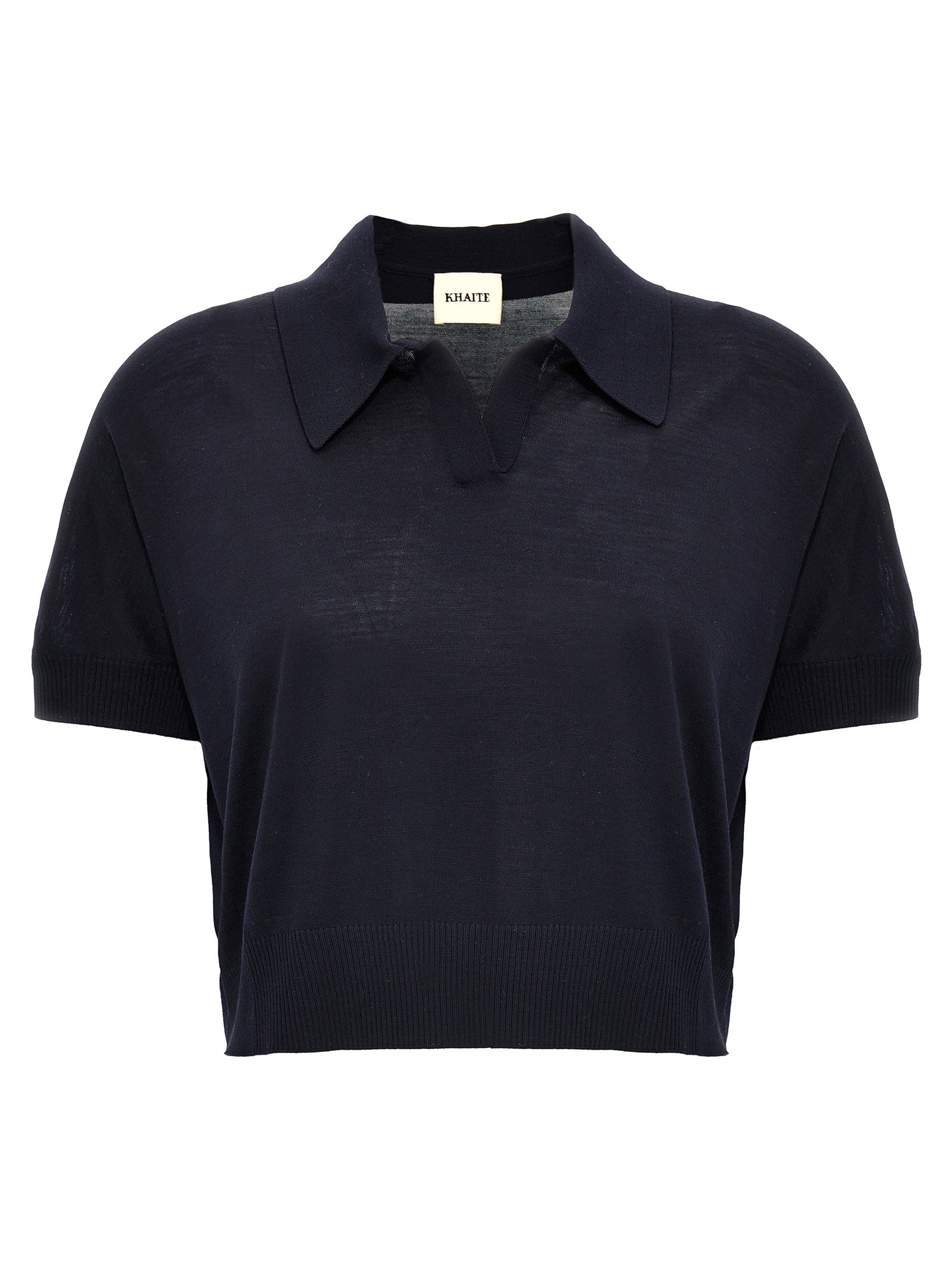 Khaite Kurzarmhemd aus blauer Wolle