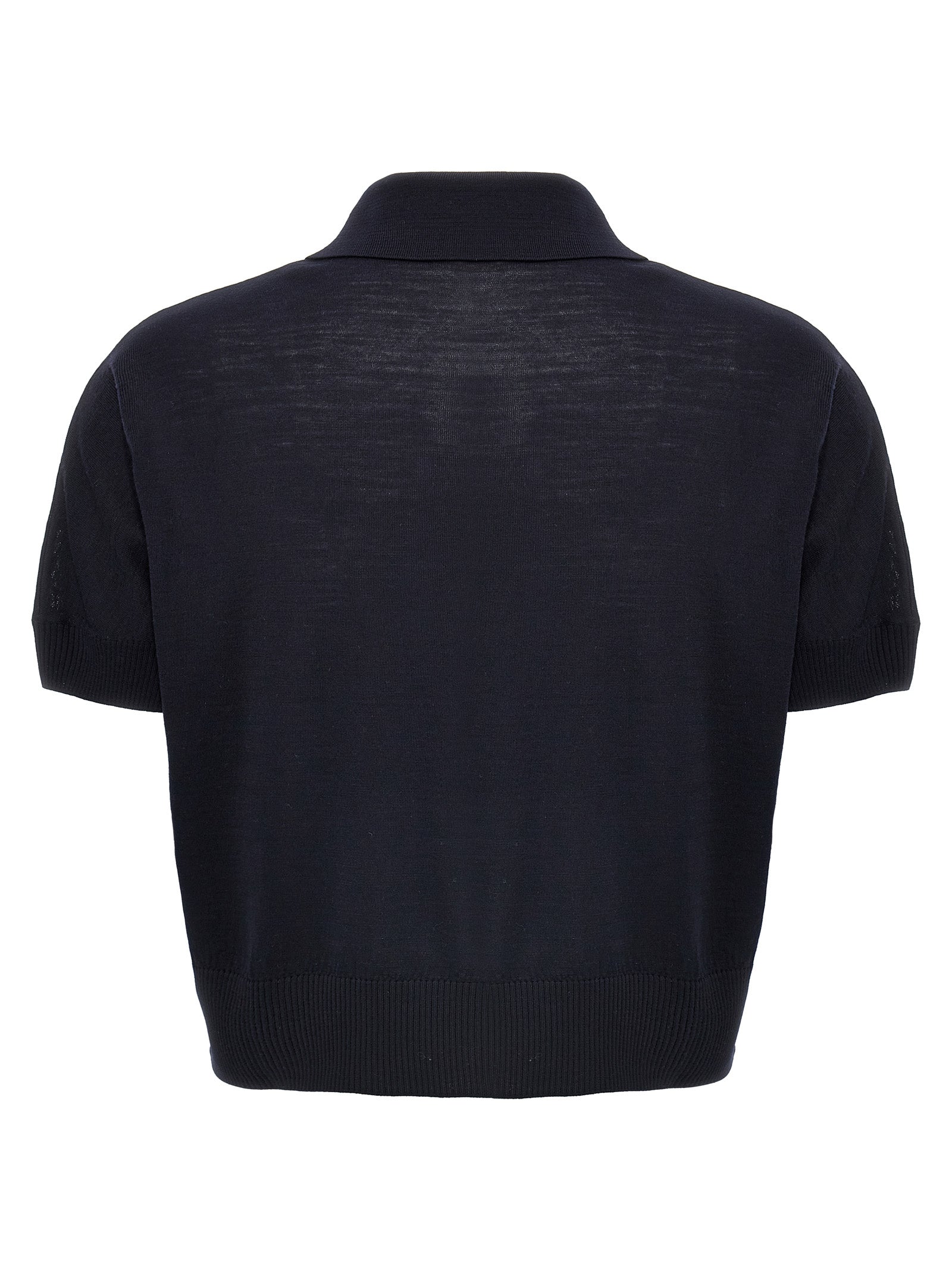 Khaite Kurzarmhemd aus blauer Wolle