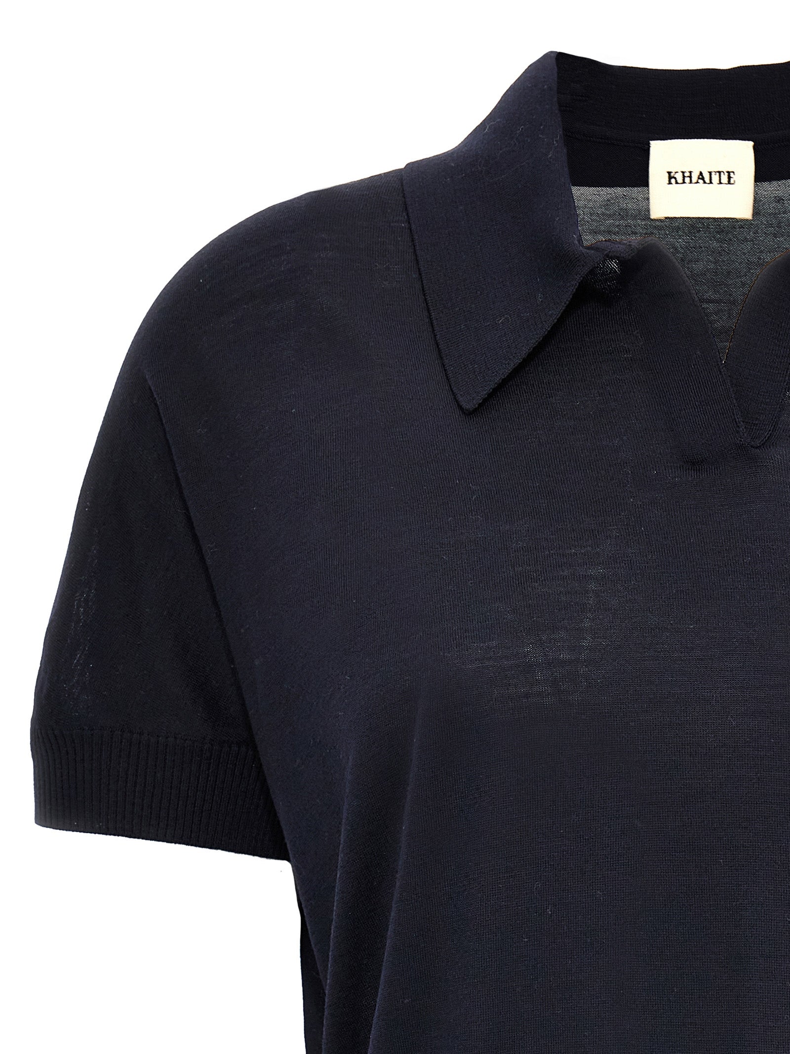 Khaite Kurzarmhemd aus blauer Wolle
