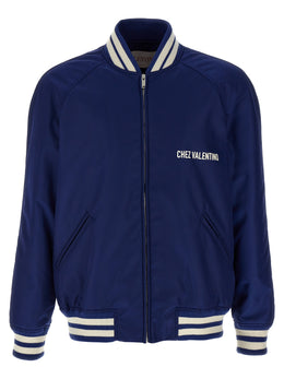 Valentino Garavani Blauer Bomber aus Polyamid
