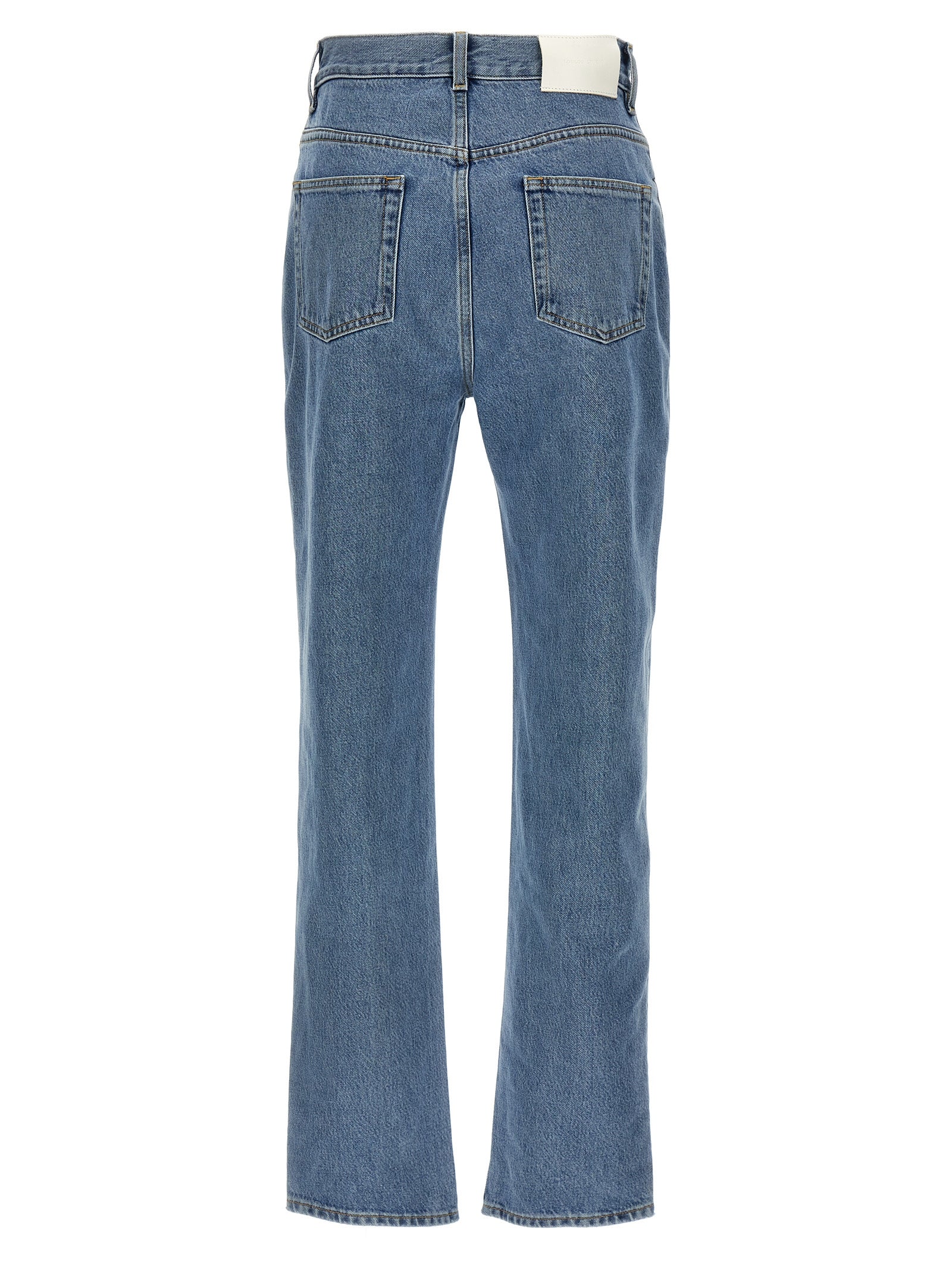 Loulou De Saison Blaue Bio-Baumwoll-Jeans mit geradem Bein