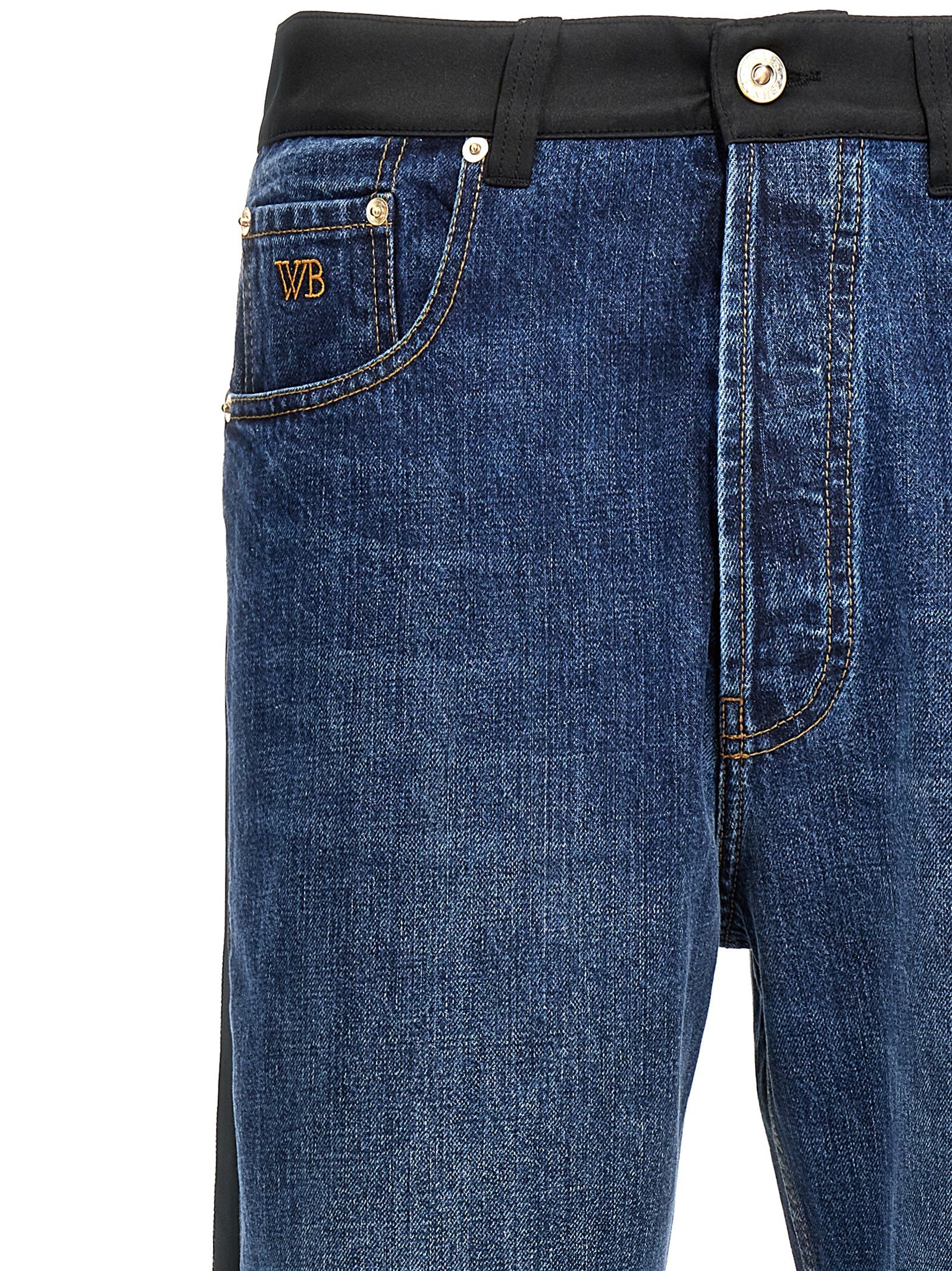 WALES BONNER Blaue Jeans aus Baumwolle im geraden Schnitt