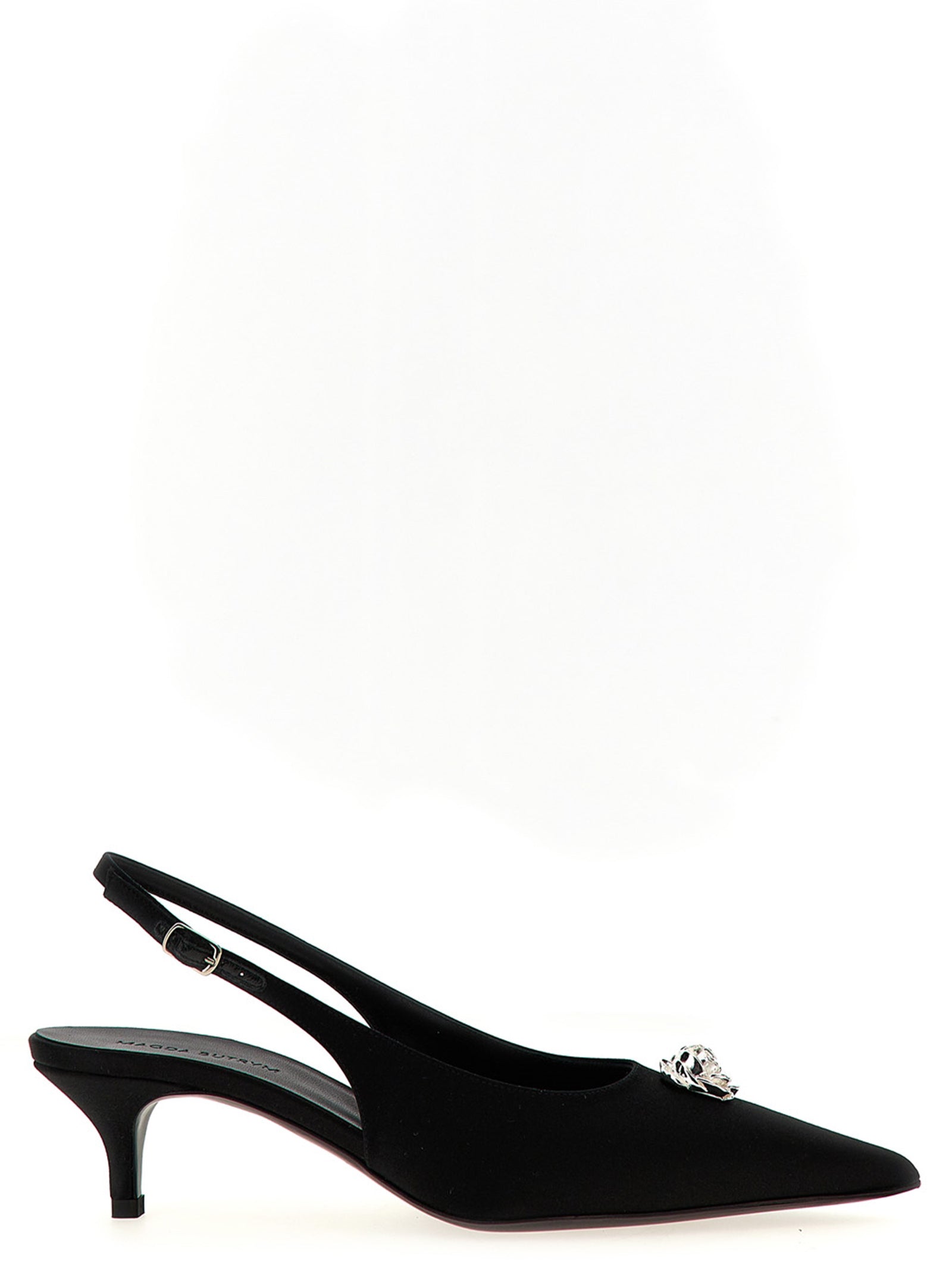 Magda Butrym Schwarze Pumps aus Seide mit mittlerem Absatz
