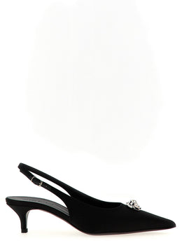 Magda Butrym Schwarze Pumps aus Seide mit mittlerem Absatz