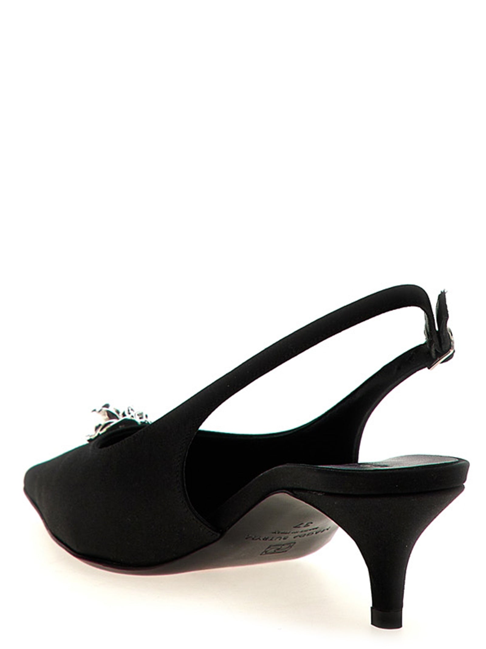 Magda Butrym Schwarze Pumps aus Seide mit mittlerem Absatz