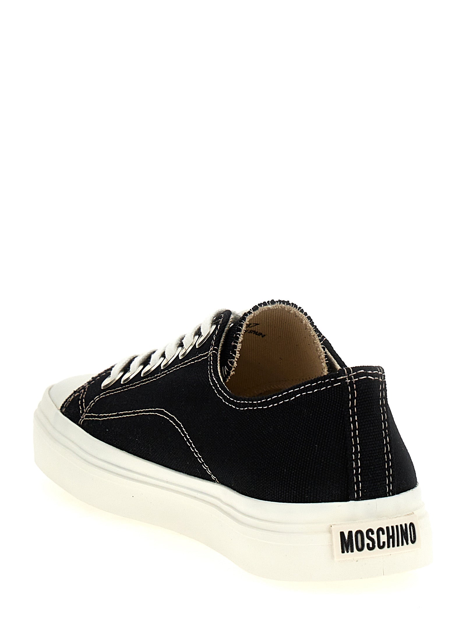 Moschino Schwarze Low-Top-Sneaker aus Baumwolle