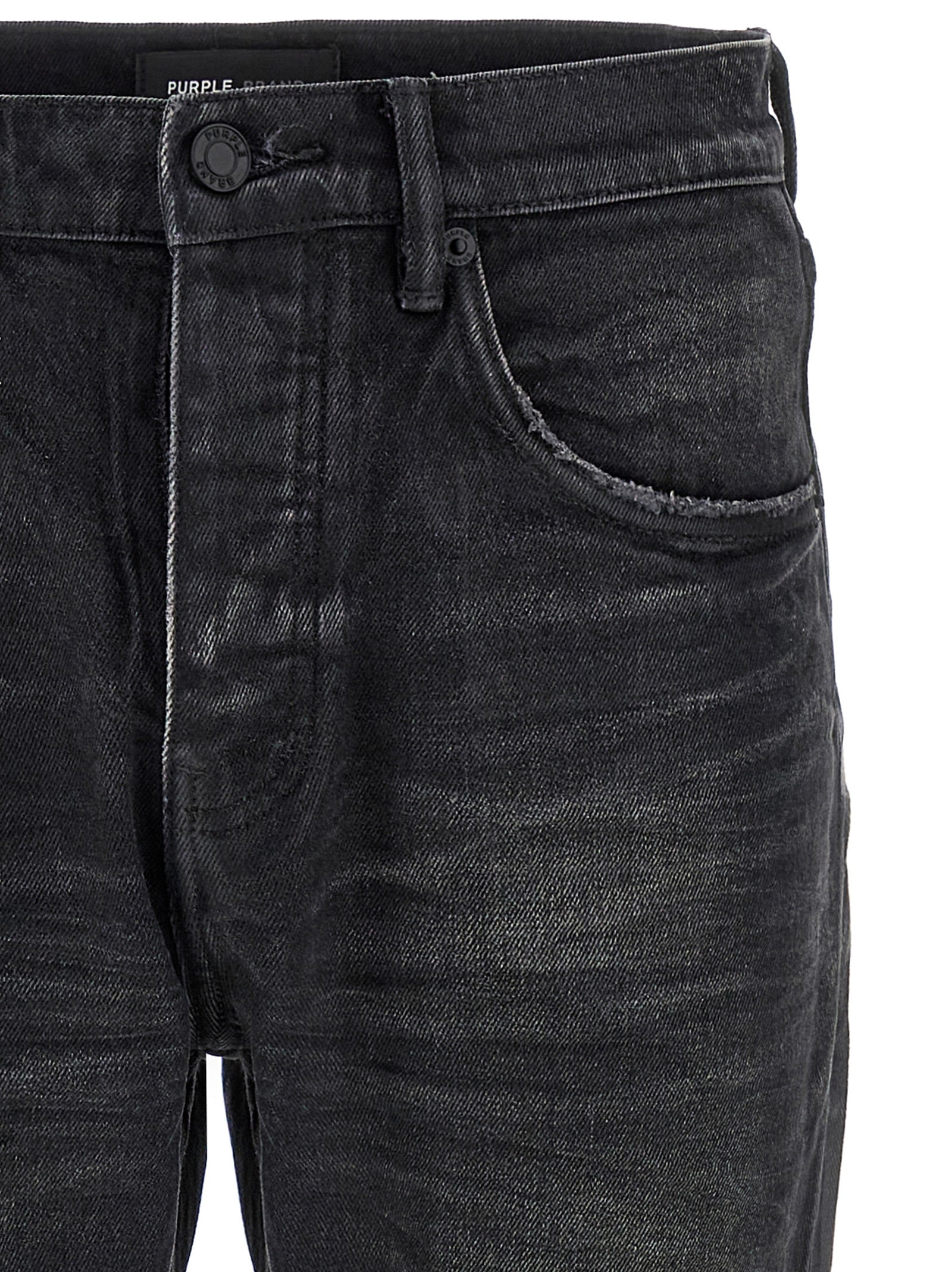 PURPLE Schwarze Baumwoll-Jeans mit geradem Bein